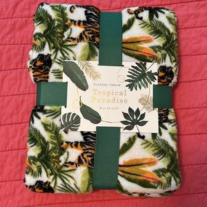 Tropical Paradise Flannel Throw Tiger Print